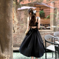 French style black suspender dress for women ballet style birthday dress R3831