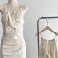 Halter neck dress 2025 new satin fishtail high-end dress R2107