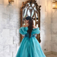 Puffy Silky Women's Prom Gown Blue Corset Maxi Evening Dress Birthday Dress — Fall Outfit 2026 New RS3138