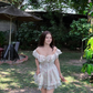 Gentle Floral Lace Trim Women's Homecoming Dress Ivory Waist Fitted Short Prom Gown Party Dress RS3398
