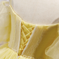 Vibrant Yellow Homecoming Dress ,Tulle Embroidered Corset Short Prom Dress Cami Dress RS1681