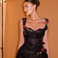 Black suspender lace waist slim hip skirt homecoming dress R5494