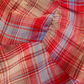 2025 Summer New Red Plaid French Retro Square Neck Temperament Short Sleeve Dress R0973