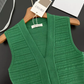 V-neck sleeveless knitted dress, elegant and slim, hip-hugging, high-end vest dress R0284