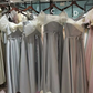 Gray slim waist elegant ball gown, bridesmaid dress R6004