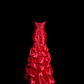 Red strapless fitted waist slim-fitting ball gown with a full skirt R6685