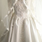 White off-the-shoulder lace waist-cinching slim-fit ballgown long prom dress R7951