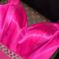 Barbie pink halter-neck fitted long ball gown R6883