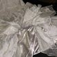 Grayish-white halter-neck fitted waist slim-fit tiered skirt long ball gown R7043