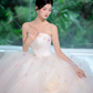White tube top slim waist pink floral elegant princess ball gown bridal gown R5885