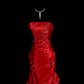Red strapless fitted waist slim-fitting ball gown with a full skirt R6685