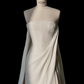 White tube top slim waist elegant skirt, prom dress R5689