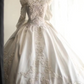 White off-the-shoulder lace waist-cinching slim-fit ballgown long prom dress R7951