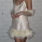 White sequined suspender design skirt short skirt homecoming dress R5534