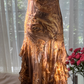 Brown and gold halter-neck fitted tiered skirt sexy long ball gown R7792