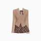 Retro college style suit white shirt 2025 pure plaid pleated skirt suit R1378