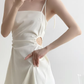 French satin suspender dress sexy slim holiday hollow wear gentle high-end skirt R1480