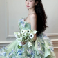 Dreamy Mint Green Tulle Floral Strapless A-Line Short Prom Dress Birthday Dress RS2957