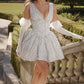 Fresh and cute small floral suspender slim sexy dress homecoming dress R2494