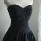 Black tube top pleated waist slim skirt homecoming dress R4157