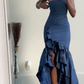Sexy Mermaid Strapless Ruffles Long Prom Dress Party Dress      S5673