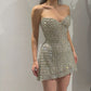 Diamond-studded glittering tube top slim sexy homecoming dress R2495