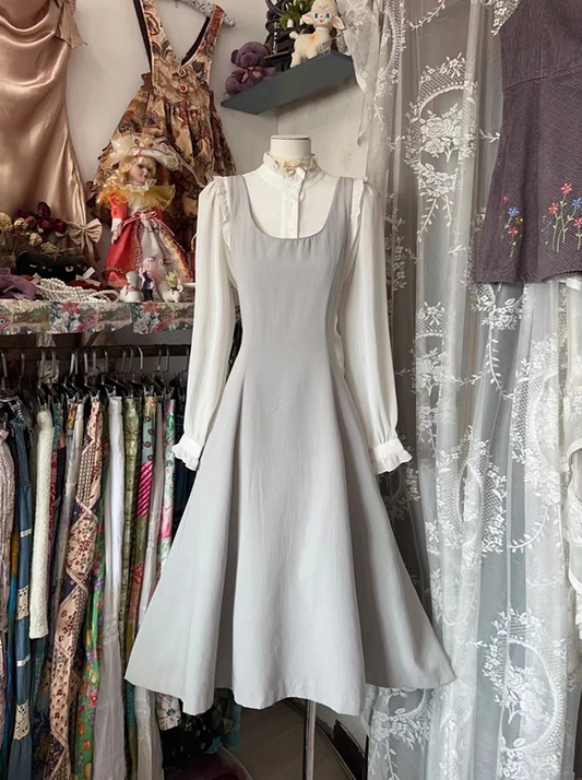 White floral vest camisole camisole fitted A-line long ball gown R7484