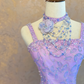 Lavender Spaghetti Strap Waist-Cinched Puff-Skirt Ball Gown & Bridal Gown R7399