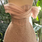 Shiny skirt irregular one-shoulder slim princess short skirt homecoming dress R2543