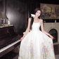 Platycodon temperament floral suspender skirt super beautiful waist dress R0701