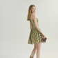 French suspender skirt seaside holiday short skirt fairy skirt plaid dress R2765