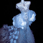 Blue sequined slim waist sexy elegant long skirt, prom dress R5691