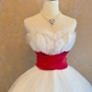 White Strapless Waist-Cinched Puff-Skirt Ball Gown & Bridal Gown R7400