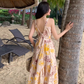 Beach dress for photo shoot, suspender dress with bow back, holiday style R1620