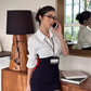 Waist shirt women 2025 high-intelligence high waist hip skirt suit R1224