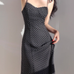 French retro waist slimming sexy side slit suspender dress holiday long skirt R2814