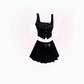High-end short vest vest top 2025 plus size hot girl street pleated skirt suit R1368
