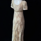 Elegant Ivory Empire Waist Floal A-Line Square Corset Maxi Evening Dress Prom Dress RS559