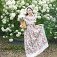 Retro Floal A-Line Square Lace Hem Corset Maxi Summer Dress Prom Dress RS560