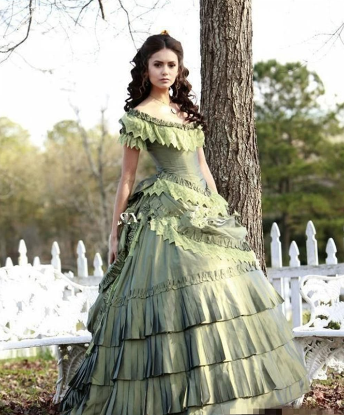 Stunning Silky Ruffled Puffy Prom Gown Bud Green Women's Corset Maxi Birthday Dress Evening Dress RS2940
