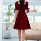 Elegant Burgundy Homecoming Dress ,Silky Satin Corset Short Prom Dress RS1685