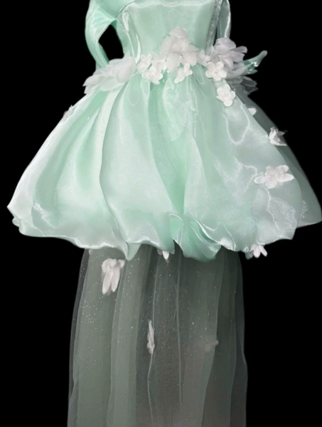 Dreamy Silky Applique Women's Homecoming Dress Mint Green Corset Short Prom Dress Birthday Dress RS2744