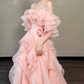 Elegant Blush Pink A-Line Bateau Applique Corset Maxi Quinceanera Dress Birthday Dress RS568