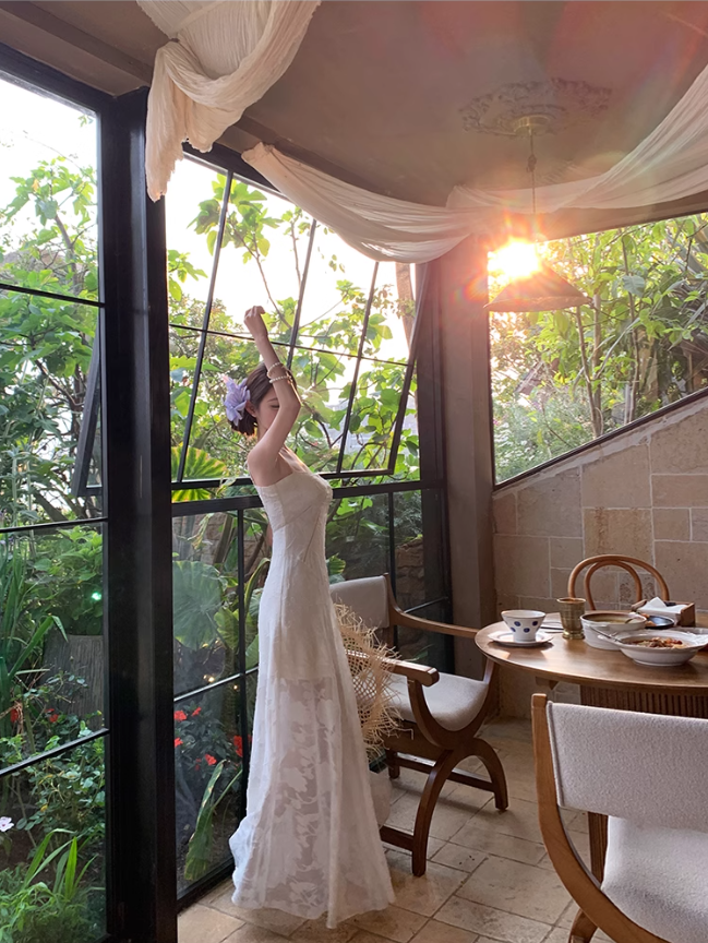 Gentle style suspender dress 2025 new style waist temperament long skirt R0591