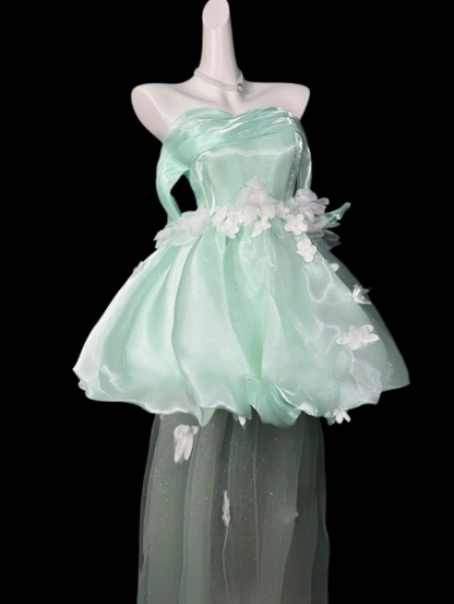Dreamy Silky Applique Women's Homecoming Dress Mint Green Corset Short Prom Dress Birthday Dress RS2744