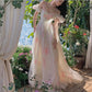 Puff sleeve floral dress women's summer and early autumn long skirt   S3428