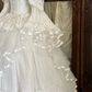 Gothic White Ball Gown Spaghetti Straps Applique Corset Maxi Birthday Dress Quinceanera Dress RS591