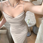 Women Strapless Midi Dress Elegant Fashion Party Dresses      S5398