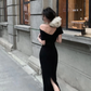 New Arrival Elegant Bodycon Sexy Vintage Casual Prom Party Midi Dress      S5420