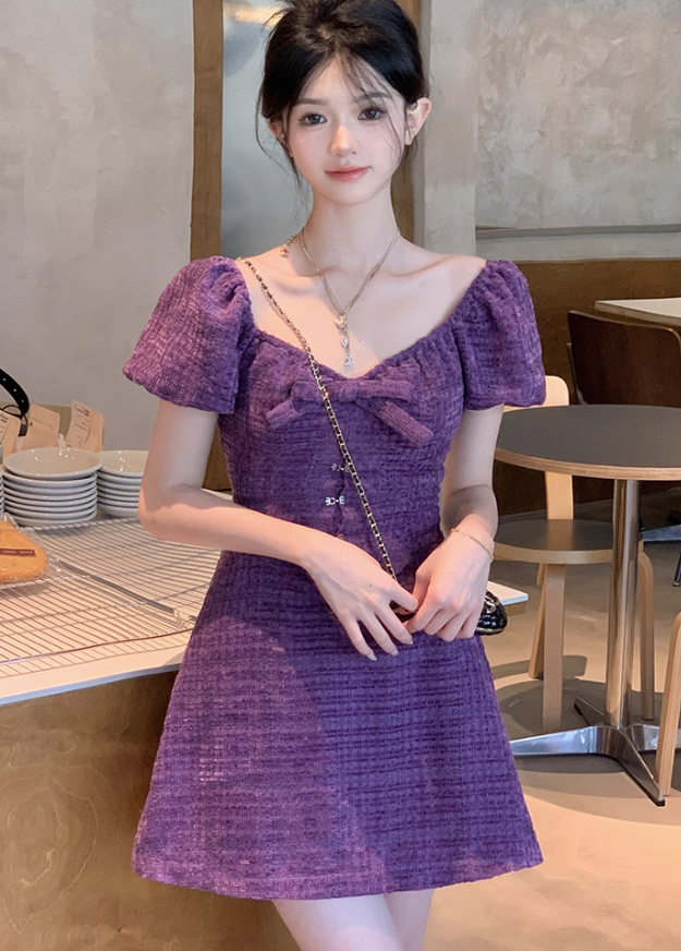 Skirt women's niche design heavy elegant Chanel woven dress R4993